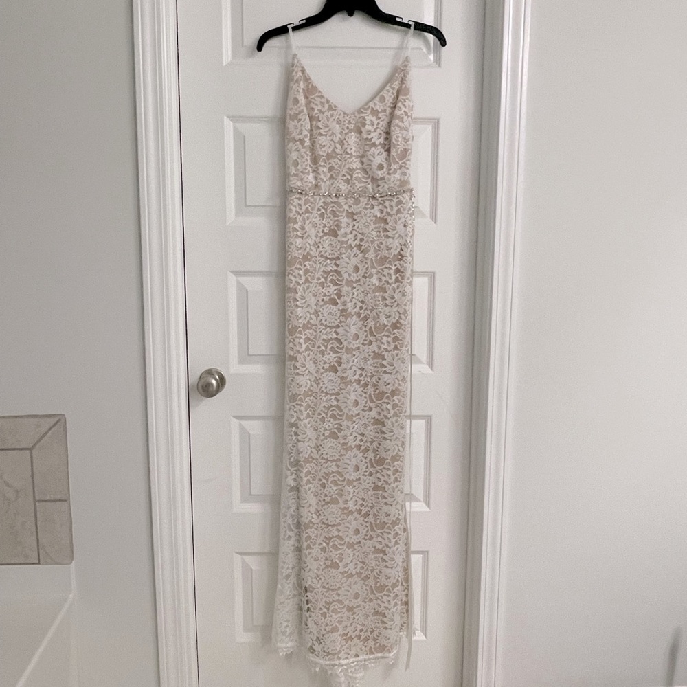 Lulus White Lace Sleeveless Mermaid Maxi Dress